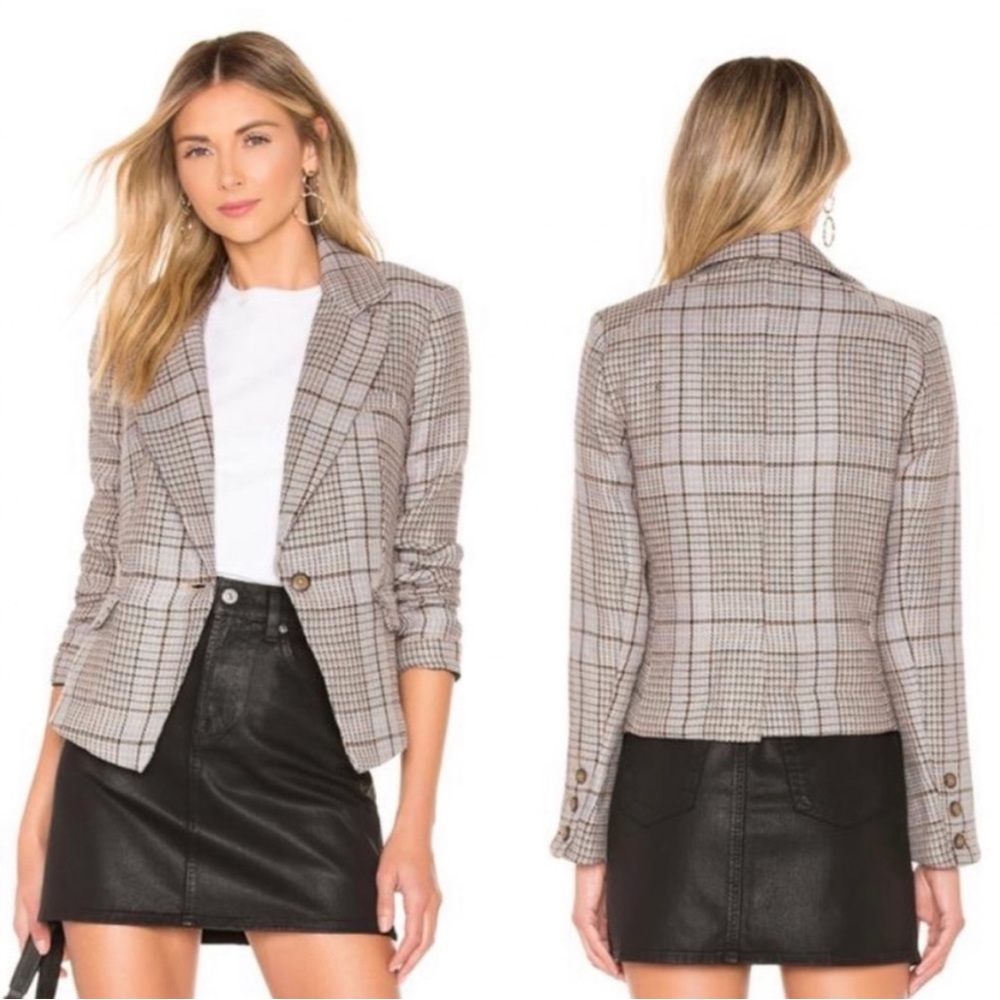 Free People Blazer | Size Medium | Linen Plaid